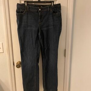 a.n.a Dark Washed Straight Leg Jeans Size 14